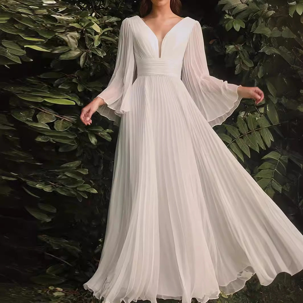 Women' V-neck Banquet Dress