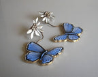 Epoxy Butterfly Thai Silver Earrings
