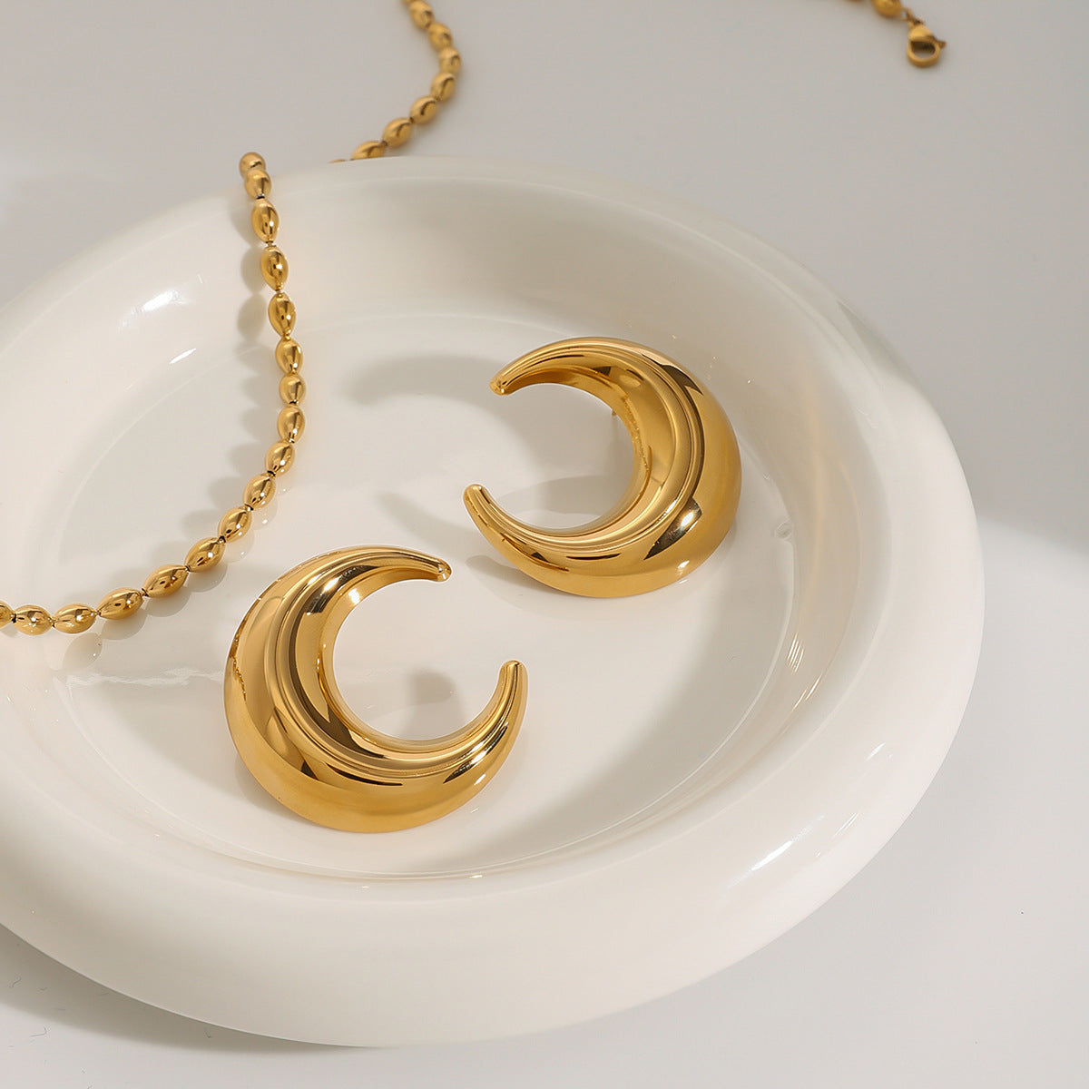 Titanium Steel Moon Studs