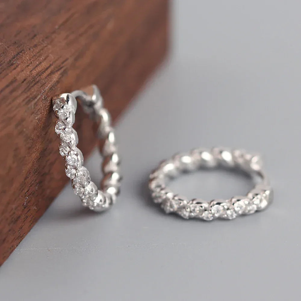 Diamond-embedded Gold-plated Versatile Earrings - Viexta