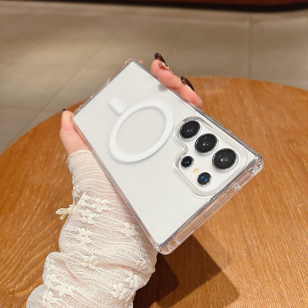 Magnetic Drop-resistant Transparent Samsung Phone Case - Viexta