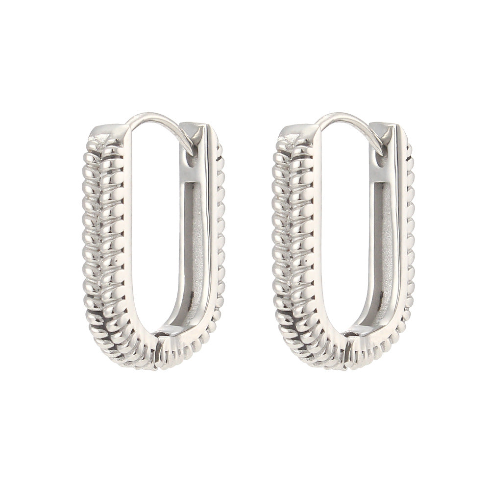 Women's Stainless Steel Rectangular Ear Clip