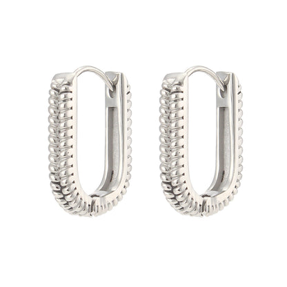 Women's Stainless Steel Rectangular Ear Clip