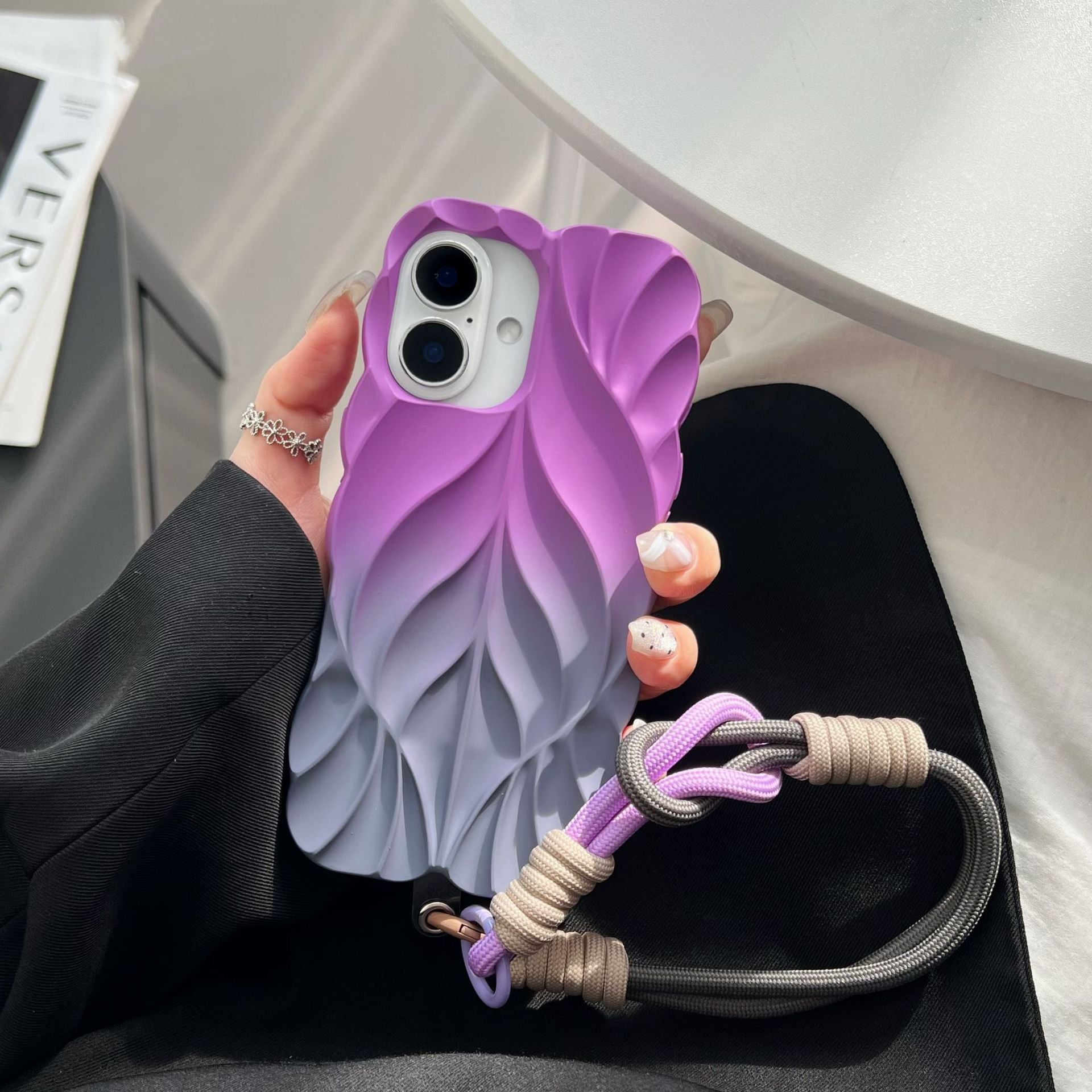 Personalized Leaf Pattern Gradient iPhone Case