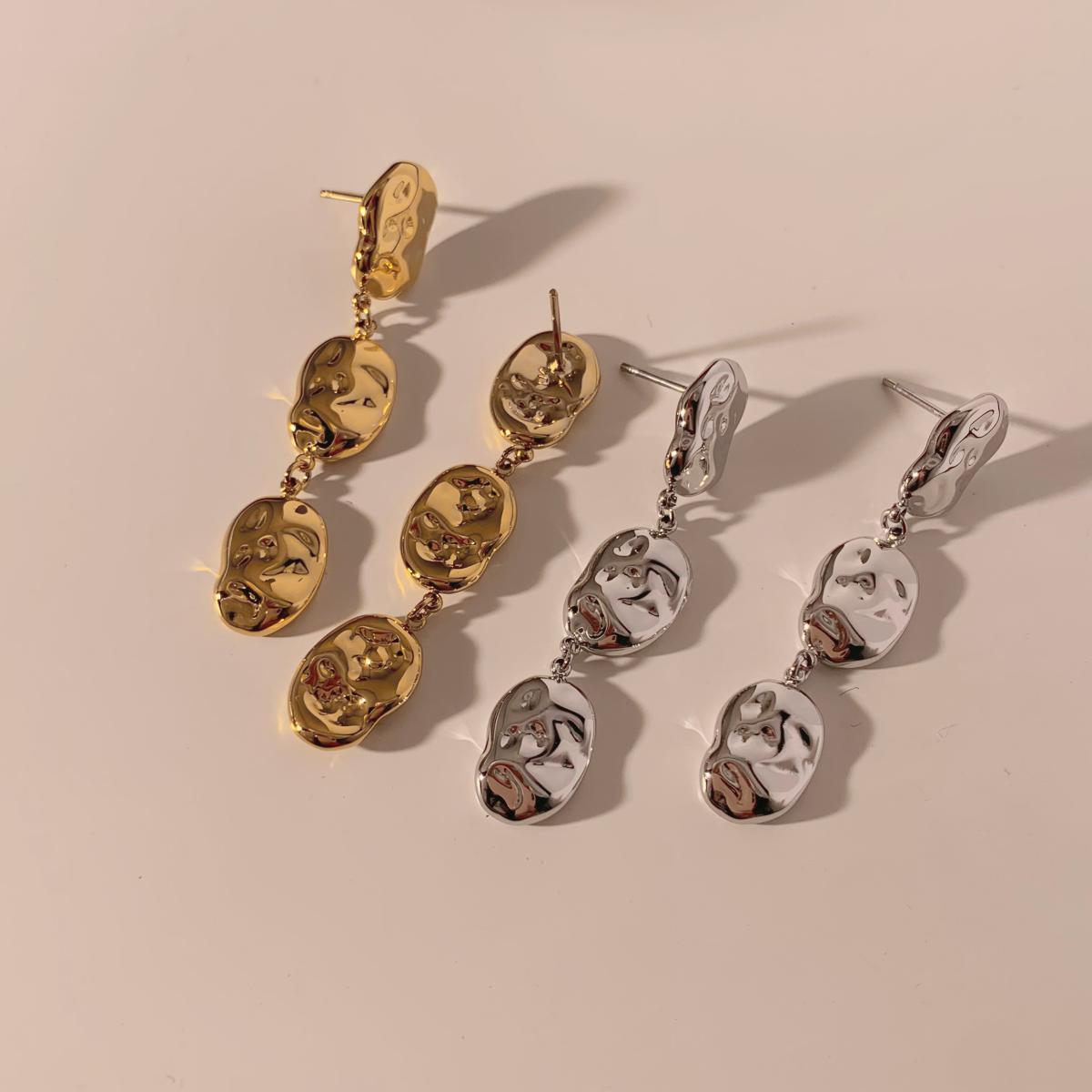 Stainless Steel Irregular Pendants Earrings