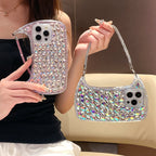 Three-dimensional Glass Rhinestone Small Handbag iPhone Cover
