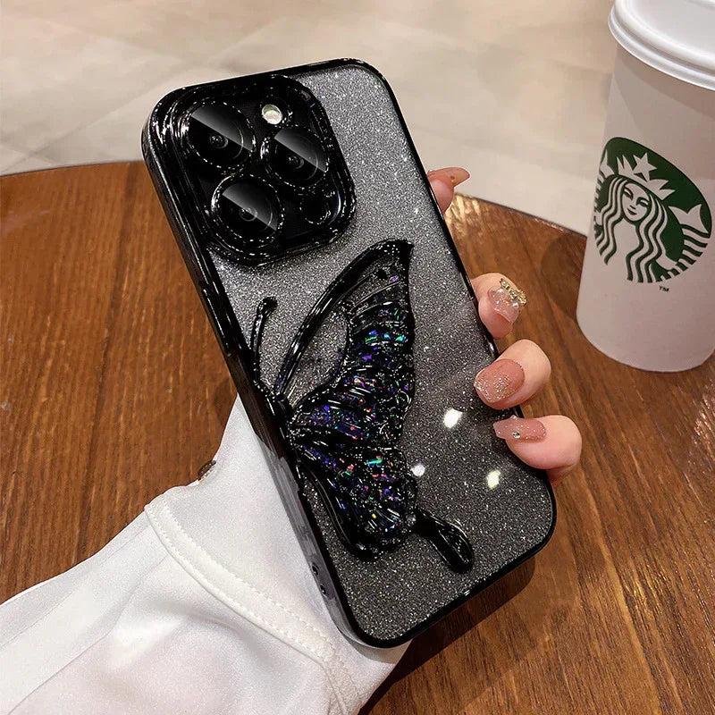 Shatter-proof Quicksand Butterfly iPhone Case - Viexta