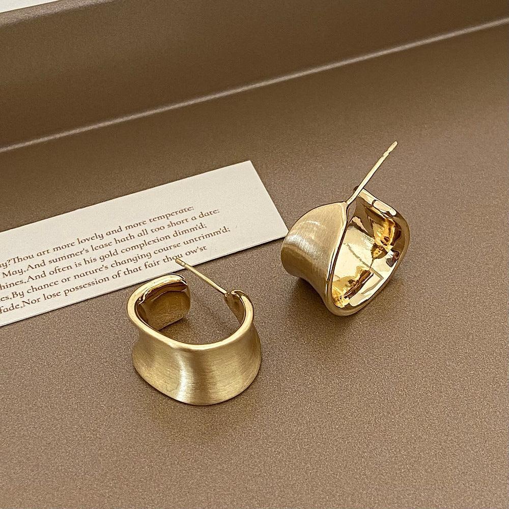 Brushed Metal Stud Earrings - Viexta
