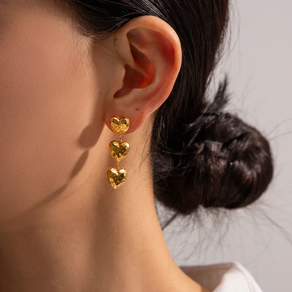 Baroque Love Heart Earrings - Viexta