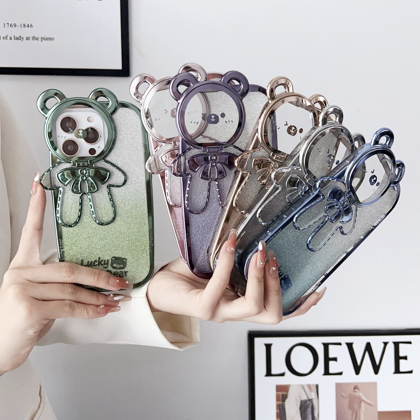 Glitter Lucky Bear iPhone Case