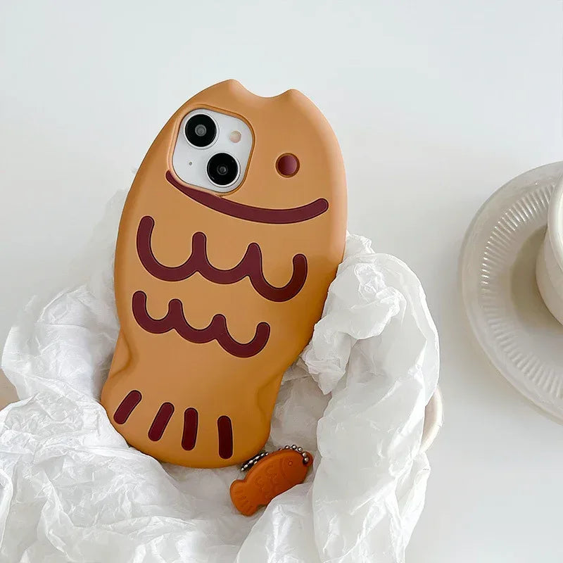 Cute Three-dimensional Taiyaki Silicone iPhone Case - Viexta
