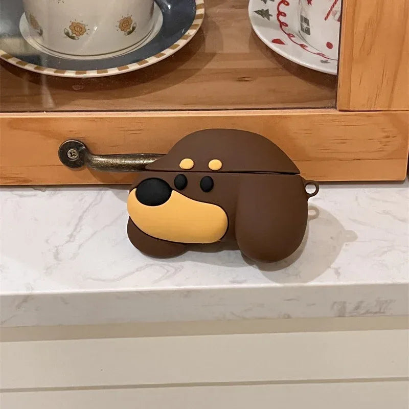 Brown Puppy Silicone Airpod Case - Viexta