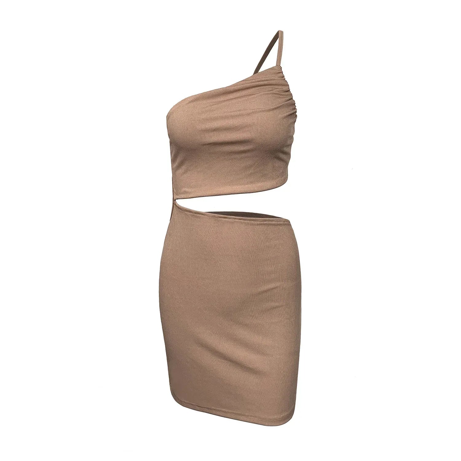 Niche Shoulder Drawstring Dress - Viexta
