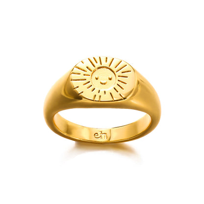 18K Smiling Face Sun Light Ring