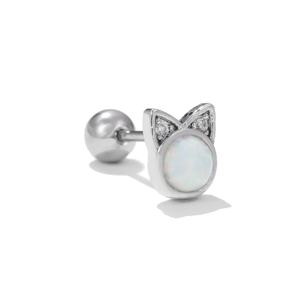 Colorful Opal Titanium Steel Stud Earrings - Viexta