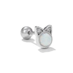 Colorful Opal Titanium Steel Stud Earrings - Viexta