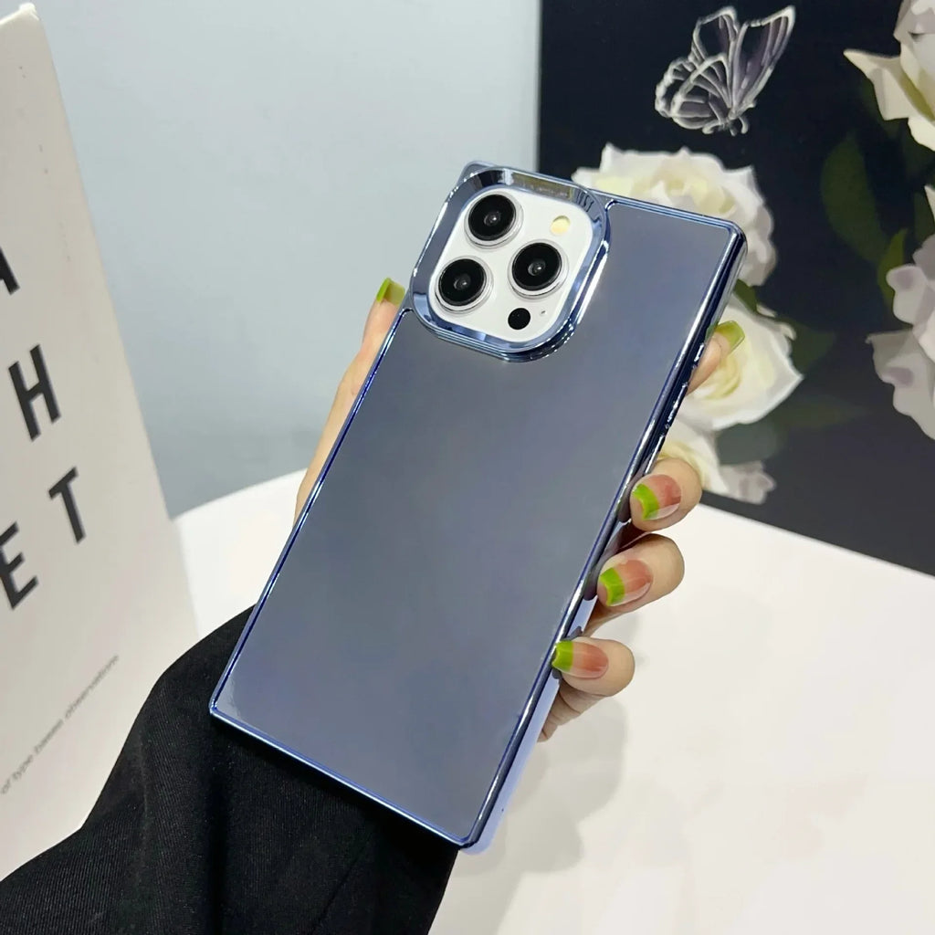 Right-angle Large Hole Electroplating Mirror Drop-resistant iPhone Cover - Viexta