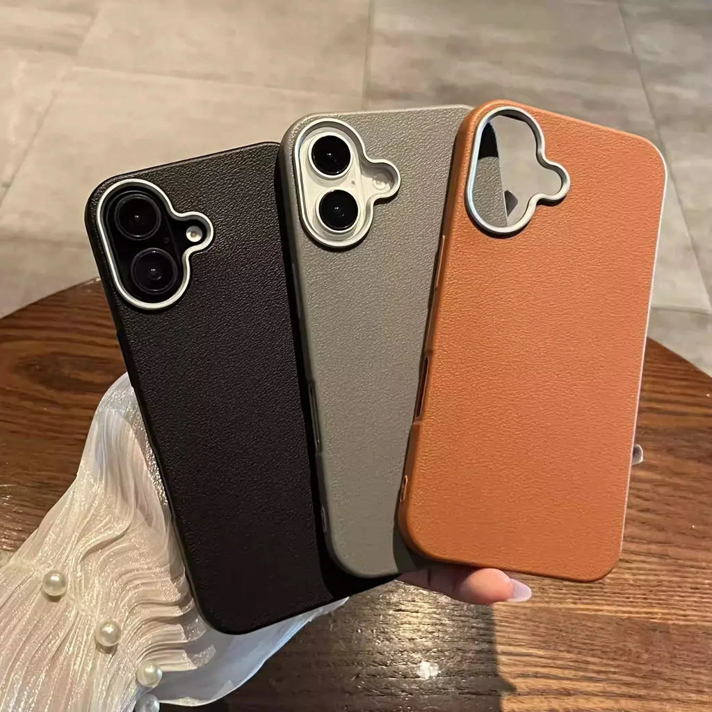 Plain Leather Pattern Soft Shell iPhone case - Viexta