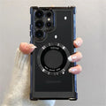 Magnetic Suction Airbag Electroplating Transparent Samsung Case - Viexta