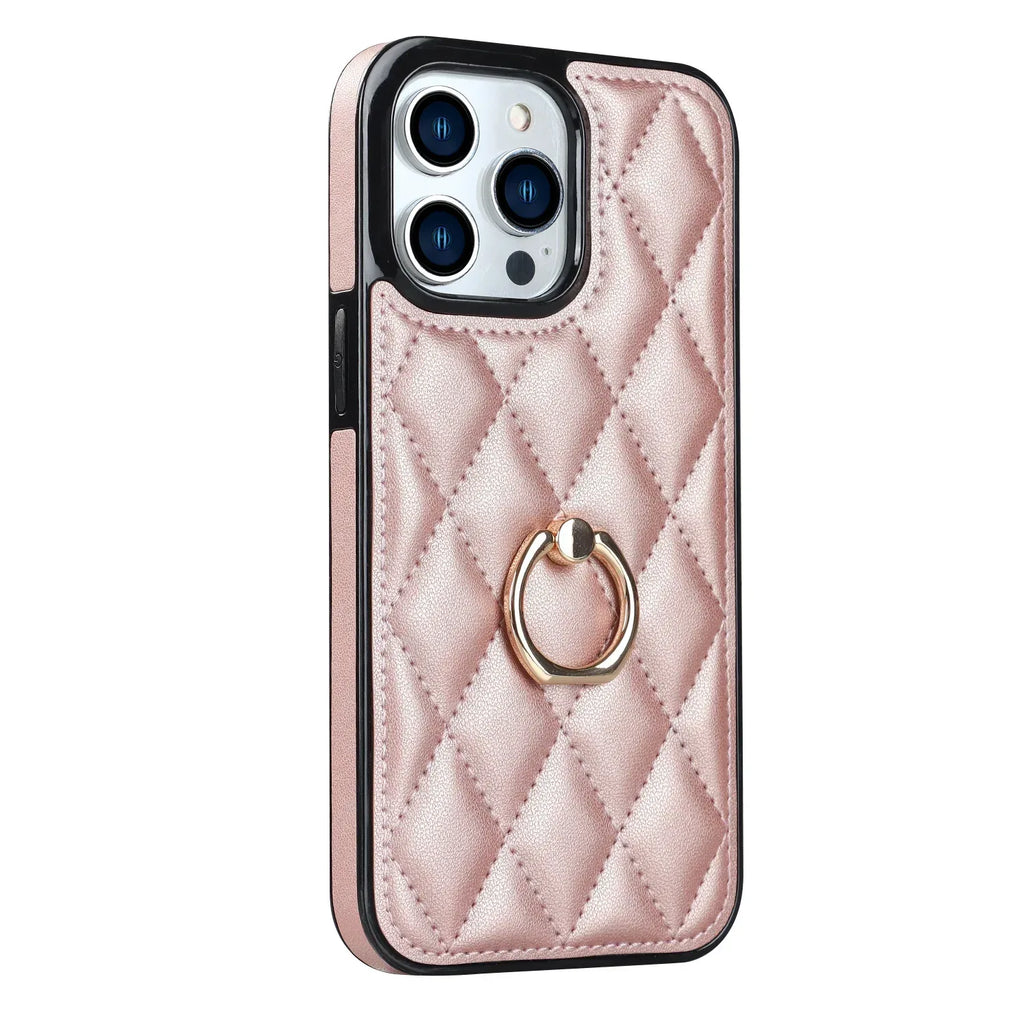 diamond-bracket-leather-iphone-case - Viexta