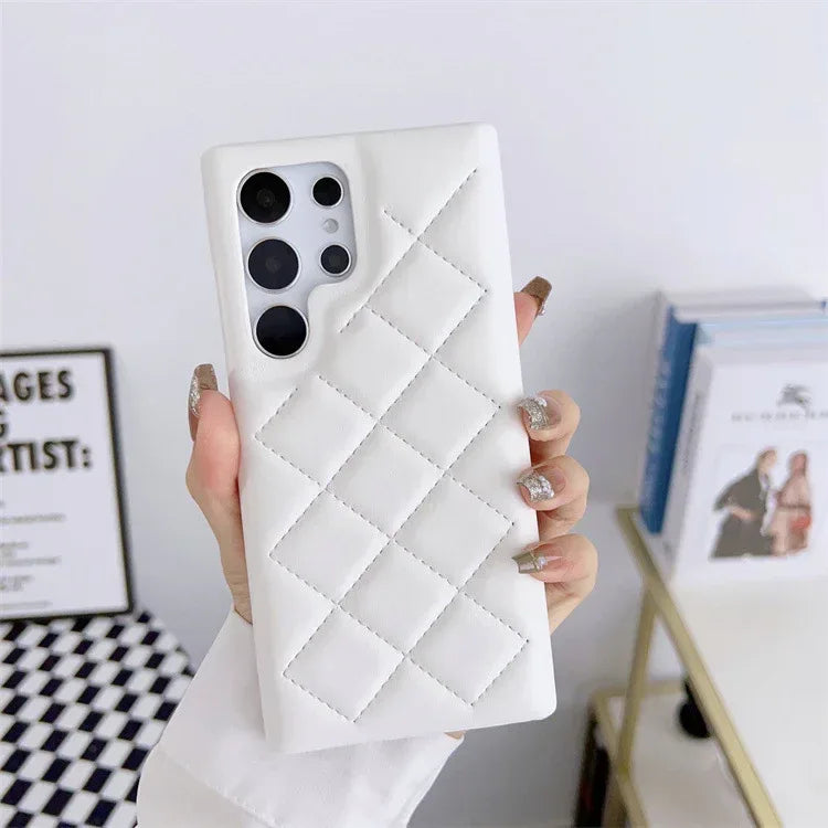 Diamond Plaid Samsung S Series Leather Phone Case - Viexta