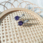 Sterling Silver Ear Hook Purple Earring - Viexta