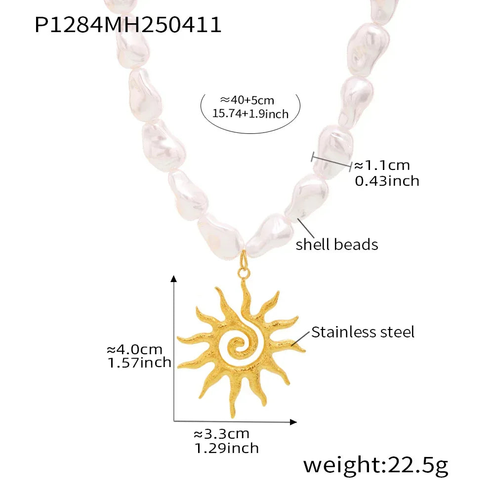 Ocean Series Baroque Shell Necklace - Viexta
