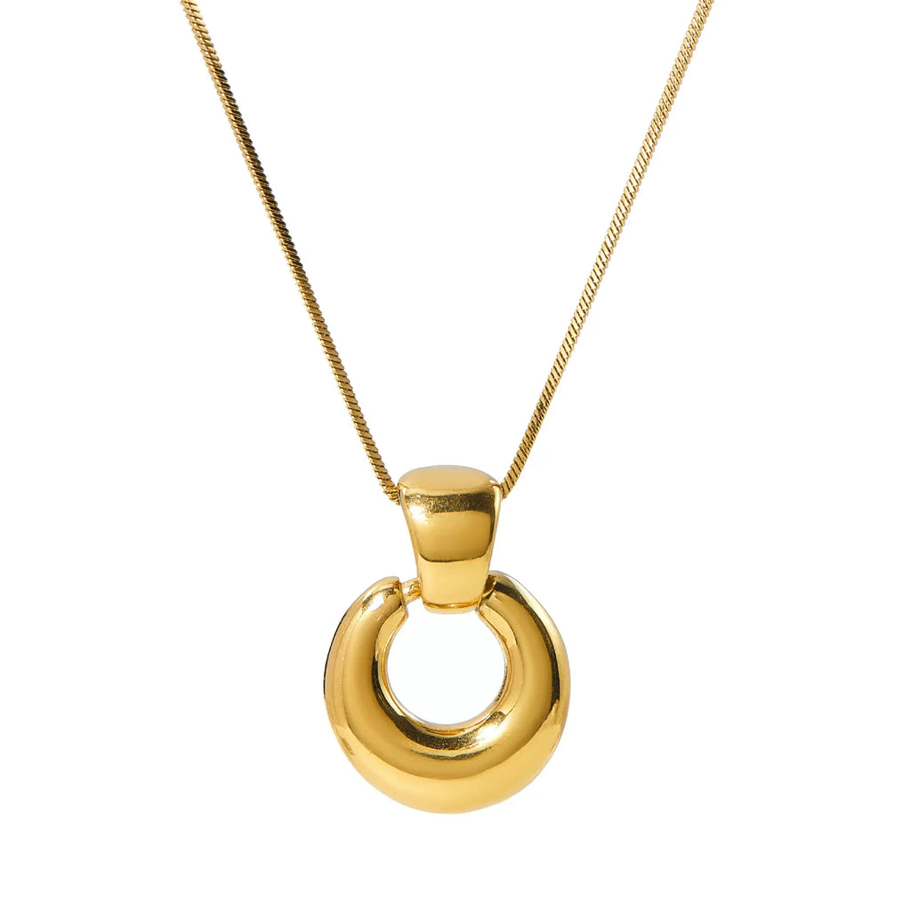 Stainless Steel Moon Retaining Necklace - Viexta