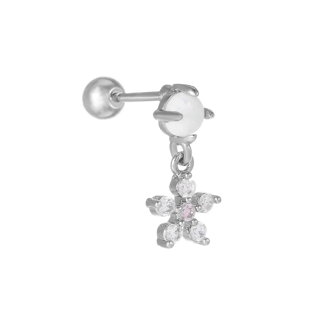 Colorful Opal Titanium Steel Stud Earrings - Viexta