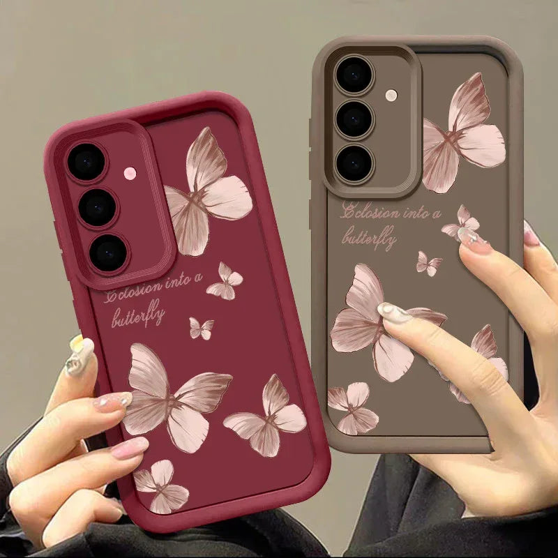 Anti-fall Ladder Graffiti Painted Butterfly Samsung Phone Case - Viexta