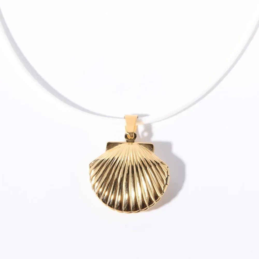Shell Titanium Steel Album Necklace - Viexta