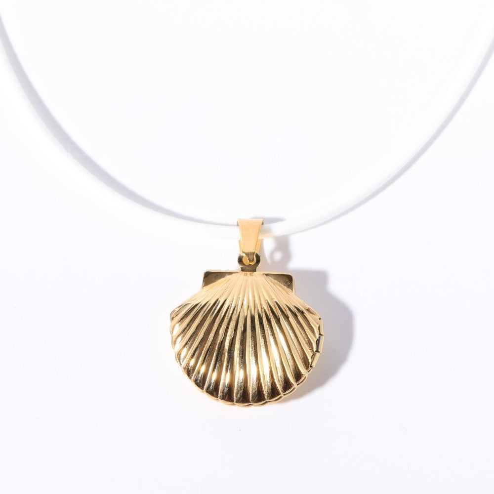 Shell Titanium Steel Album Necklace