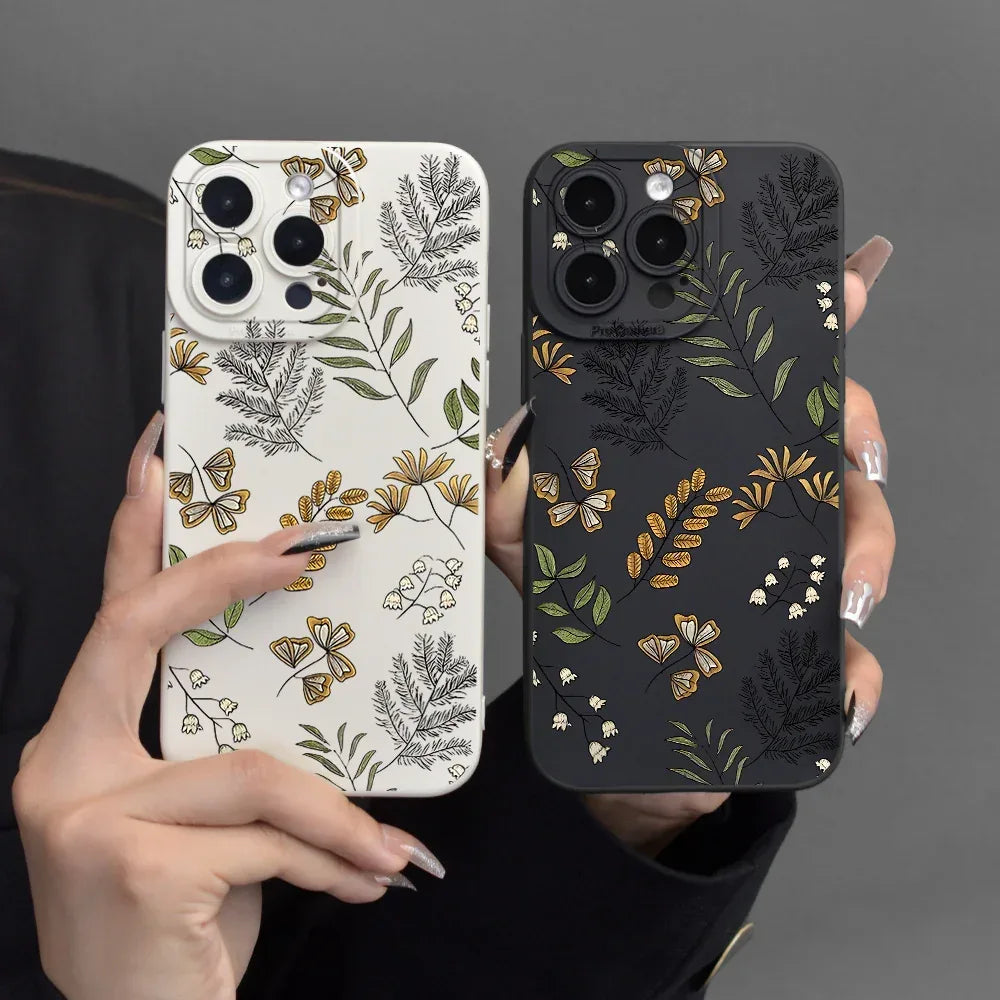 Leaf Pattern Lens Wear-resistant iPhone cover - Viexta