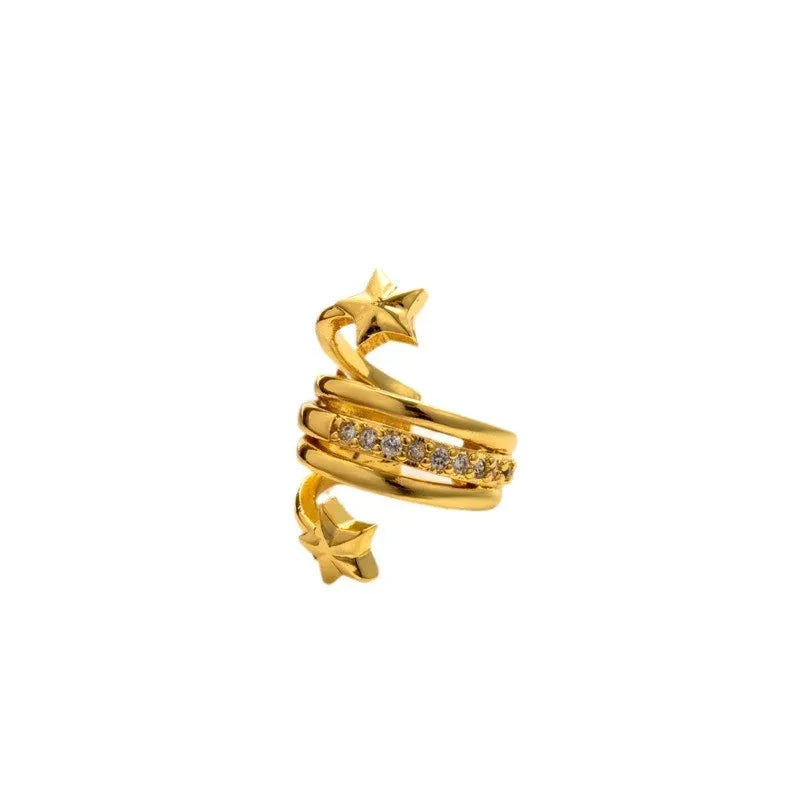 Single Piece Zircon Snake Flower Ear Clip - Viexta