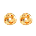 Twisted Alloy Stud Earrings - Viexta