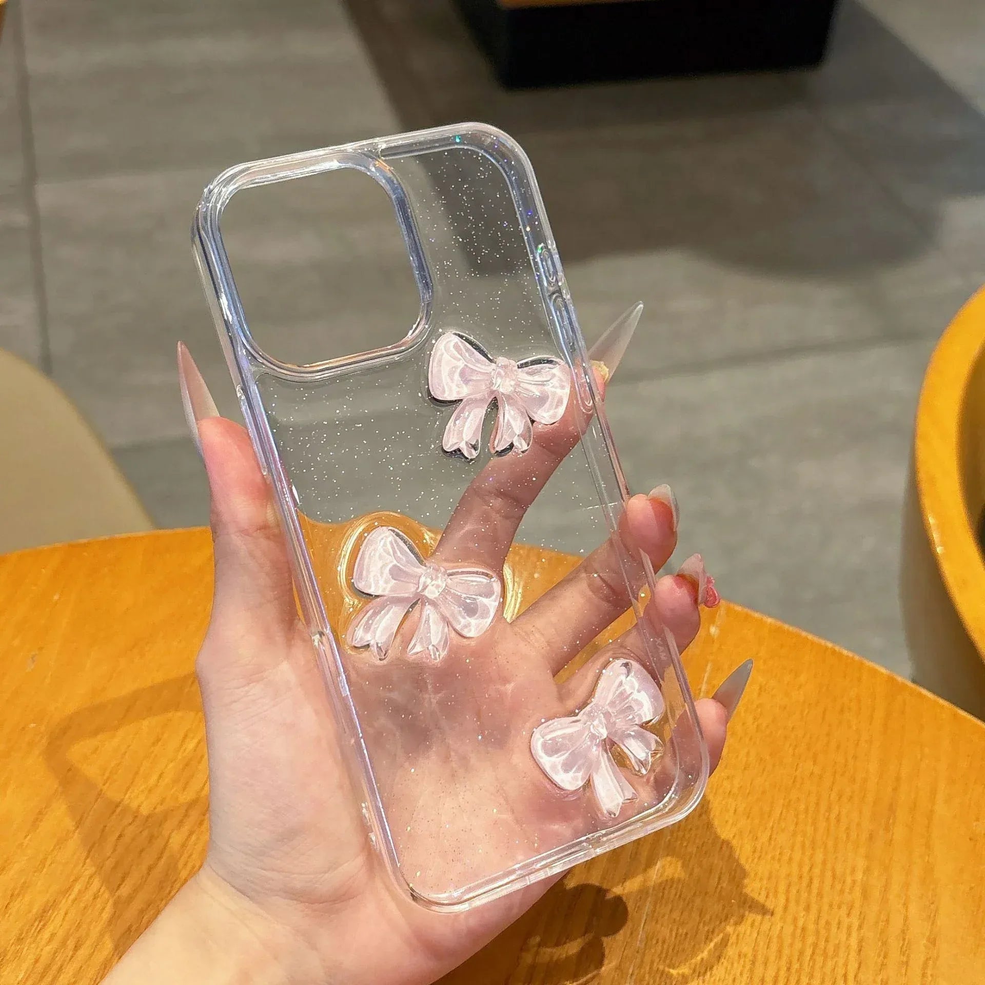 Bow Knot Epoxy Transparent iPhone Case - Viexta