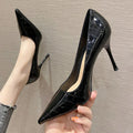 Patent Leather High Heels - Viexta