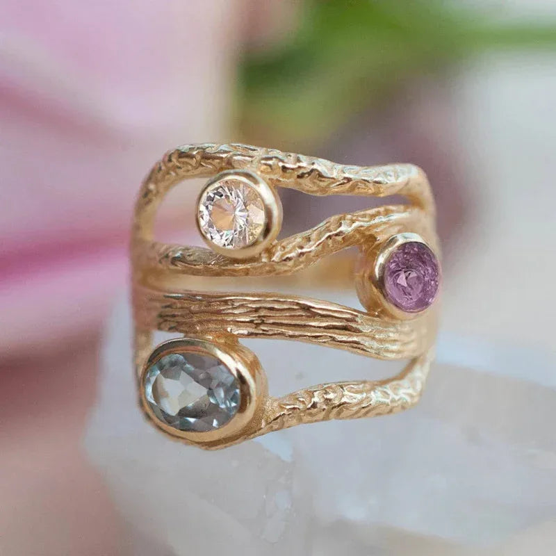 Gradient Multi-layer Gem Ring - Viexta