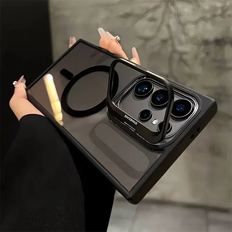 Magnetic Lens Metal Bracket Samsung Phone Case - Viexta