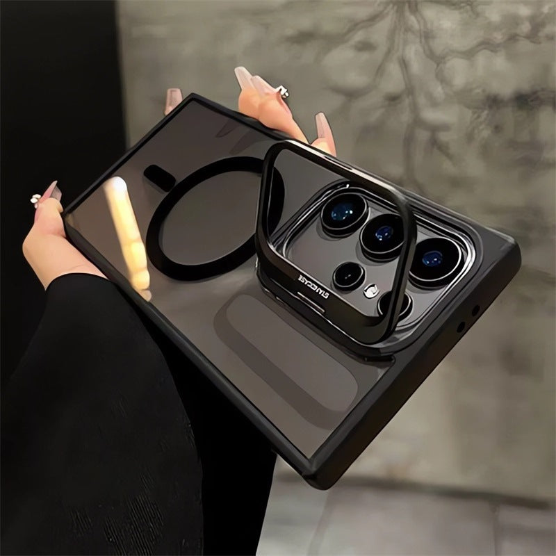 Magnetic Lens Metal Bracket Samsung Phone Case