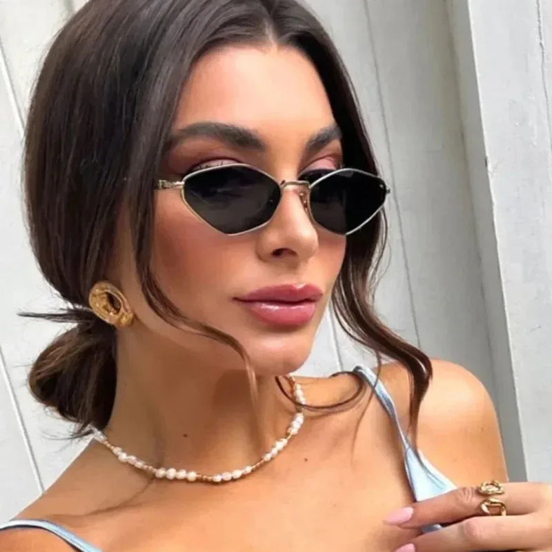 Cat Eye Metal Sunglasses - Viexta