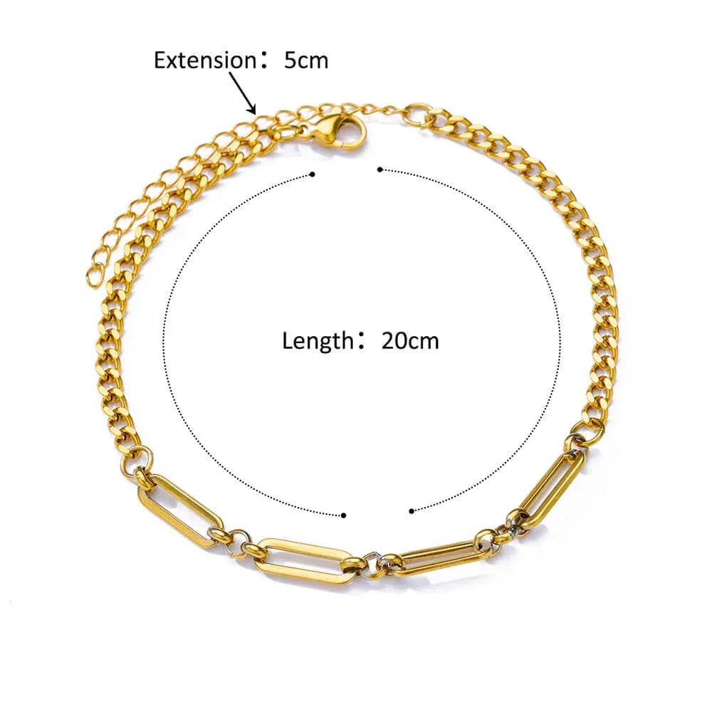 Figaro Blade 18K Stainless Steel Anklet - Viexta