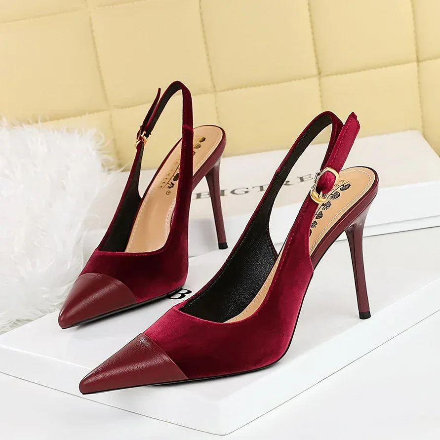Women Velvet Heels - Viexta