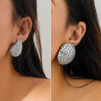 Rhinestone Retro Drop Ear Studs - Viexta