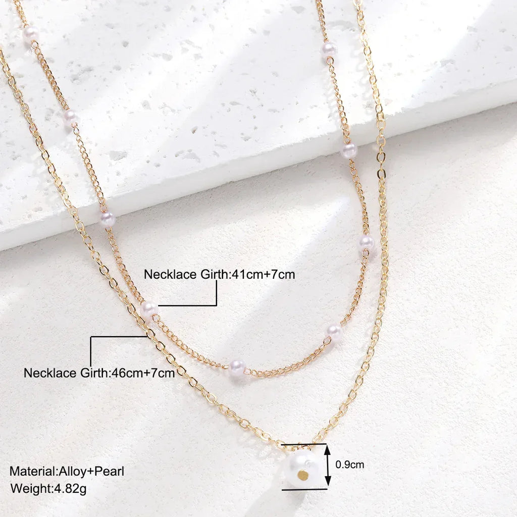 Baroque Pearl Double Layer Necklace - Viexta