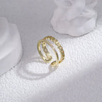 Double-layer Twist Open Ring - Viexta