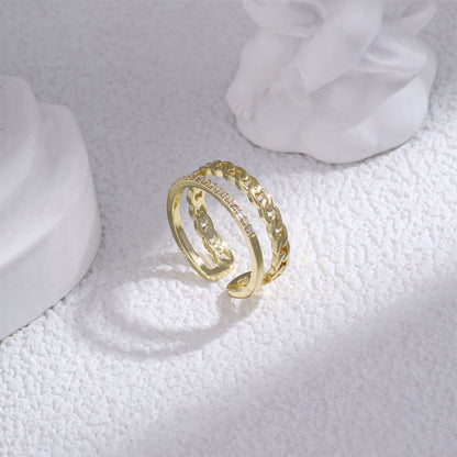 Double-layer Twist Open Ring