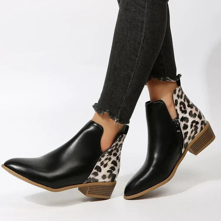 Two-tune Leather Martin Boots - Viexta