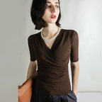 Mid-sleeve Mesh Top - Viexta