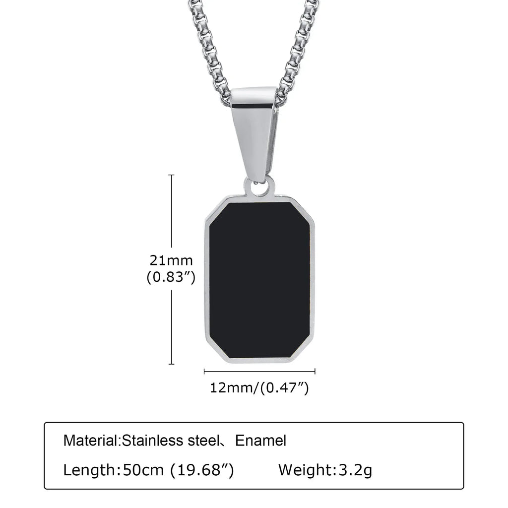 Titanium Steel Epoxy Pendant Necklace - Viexta